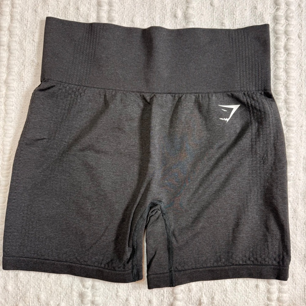 Gymshark Vital Seamless 2.0 Shorts Charcoal Grey Marl High Waisted Small